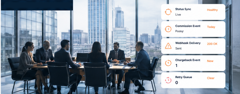 Carrier partner team in a modern enterprise office